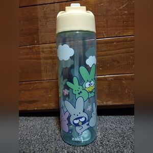 zak! Hello Kitty Bunny Print Water Bottle in Pastel Yellow and Aqua 24.5 OZ